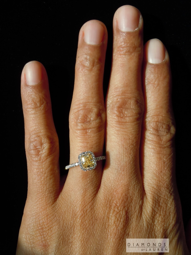 natural yellow diamond ring