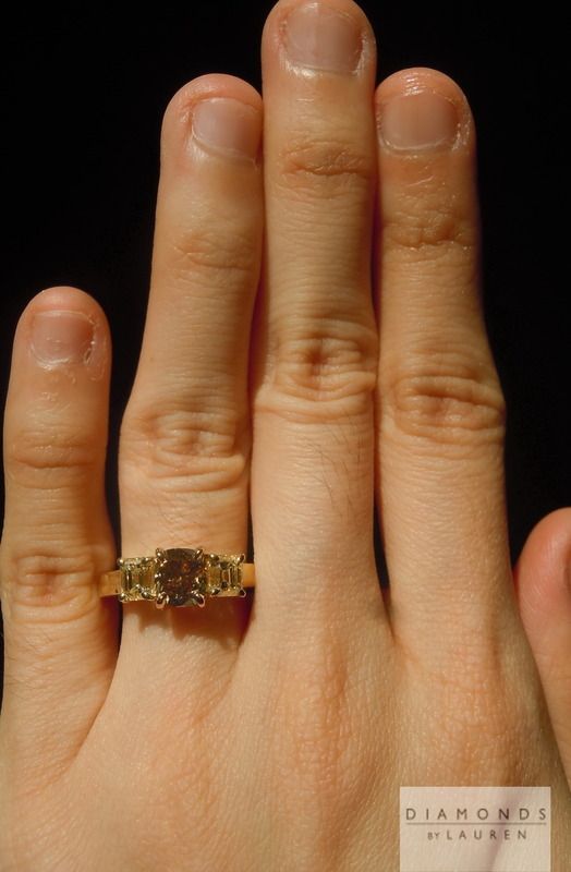 natural brown diamond ring