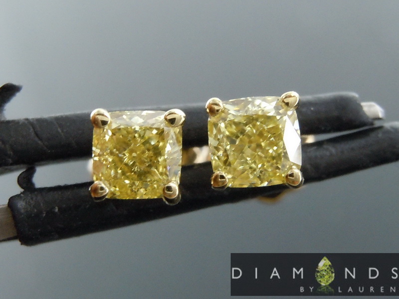 yellow diamond earrings