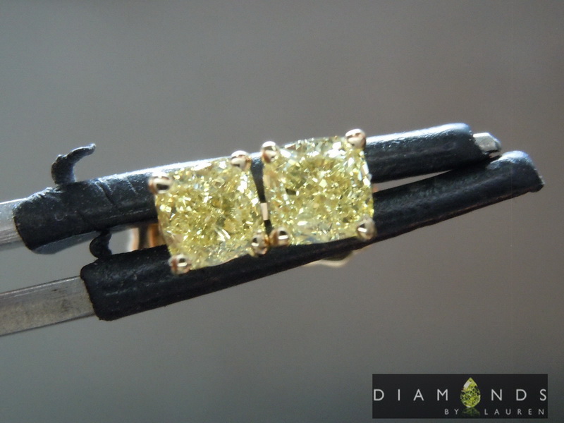 natural yellow diamond earrings