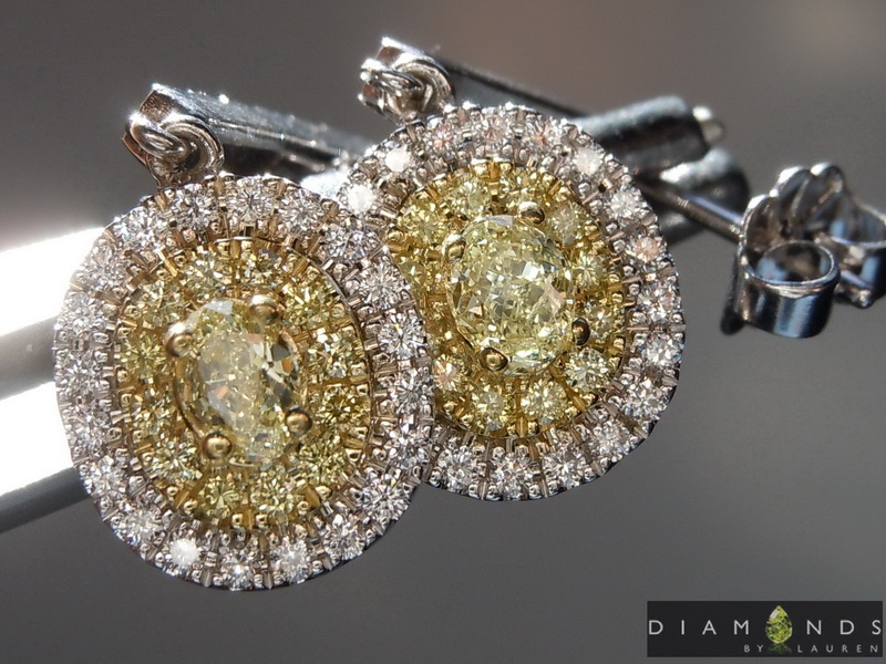 natural yellow diamond earrings