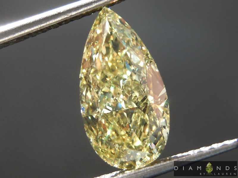 2.01ct Yellow SI1 Pear Shape Diamond R8922