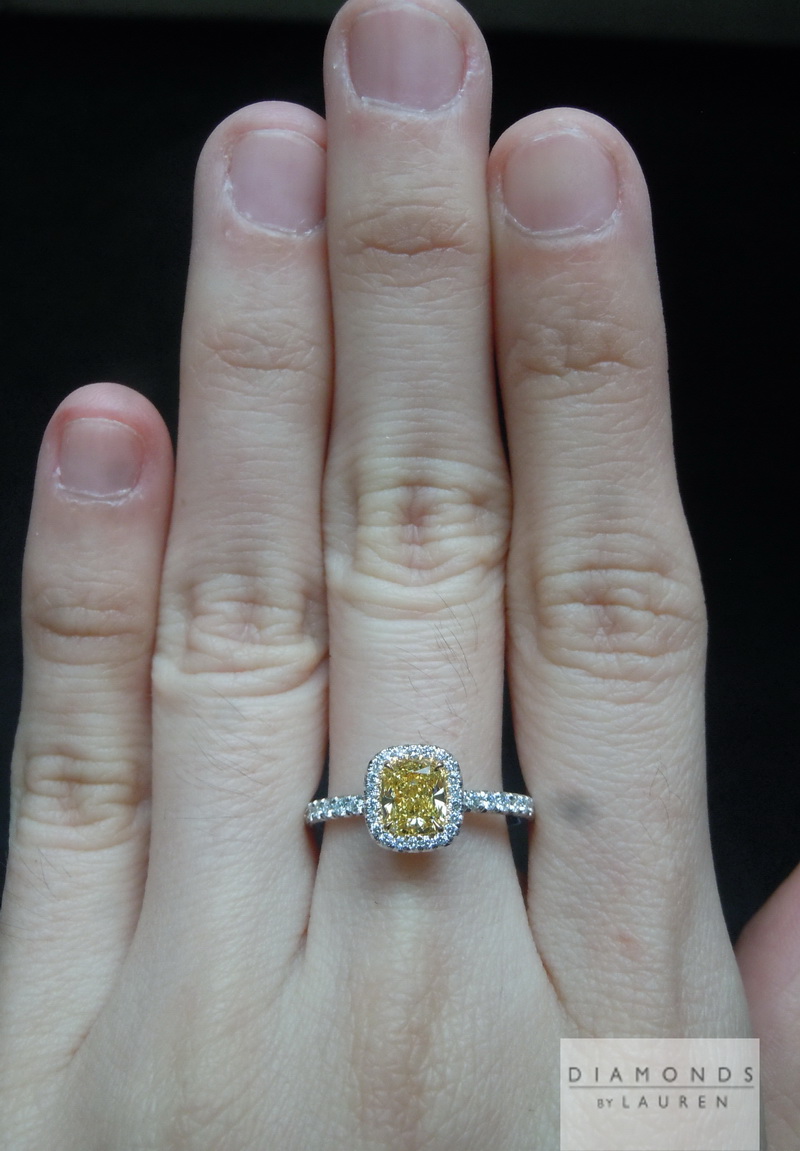 natural yellow diamond ring