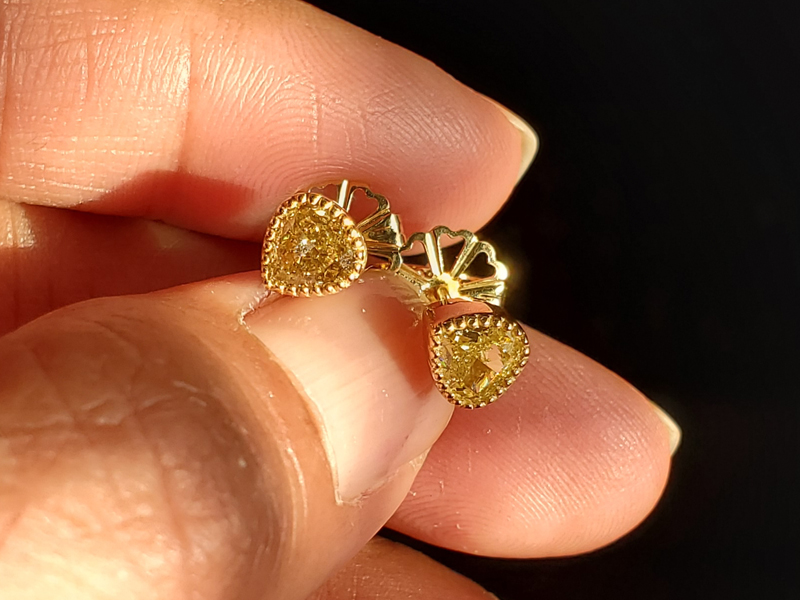 yellow diamond earrings