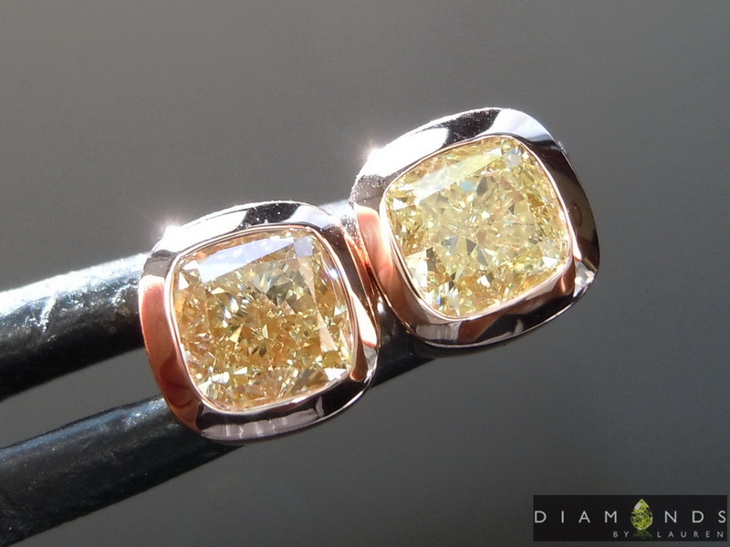 yellow diamond earrings