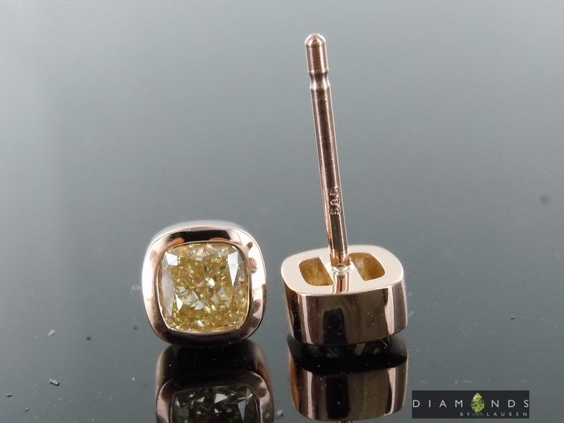 natural yellow diamond earrings