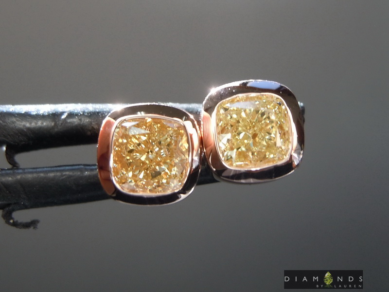 yellow diamond earrings