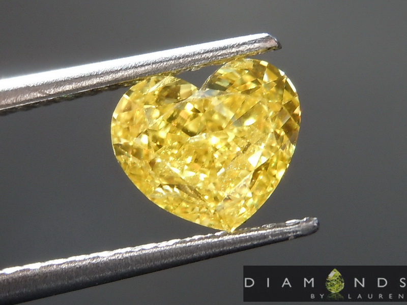 1.00ct Vivid Yellow I1 Heart Shape Diamond R8936