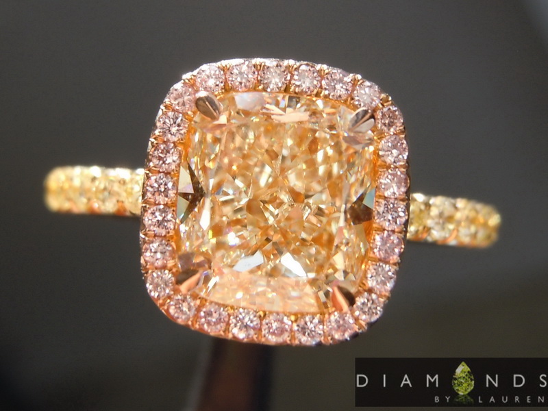 SOLD... !!!2.21ct S-T VS2 Cushion Cut Diamond Ring R6753