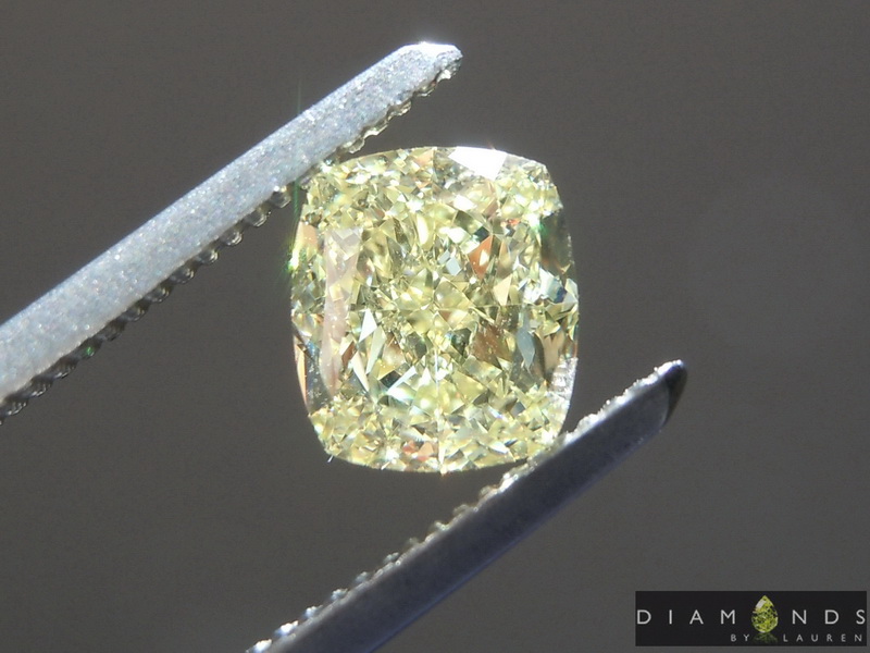 1.26ct Fancy Yellow VS1 Cushion Cut Diamond R8996
