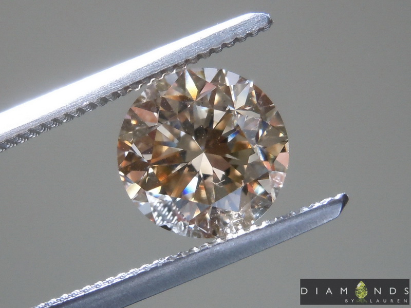 2.26ct Yellowish Brown VS1 Round Brilliant Diamond R9066