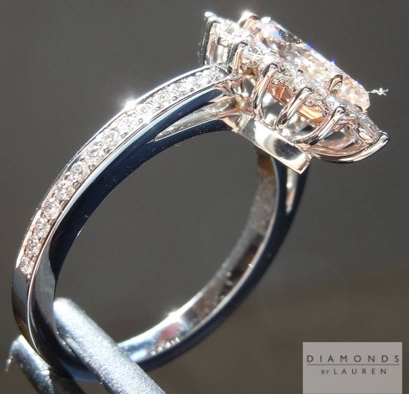 Princess style halo rings Custom made semi mounts Platinum