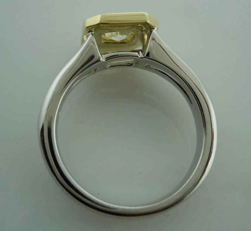 Custom Double Bezel Ring with Split Shank