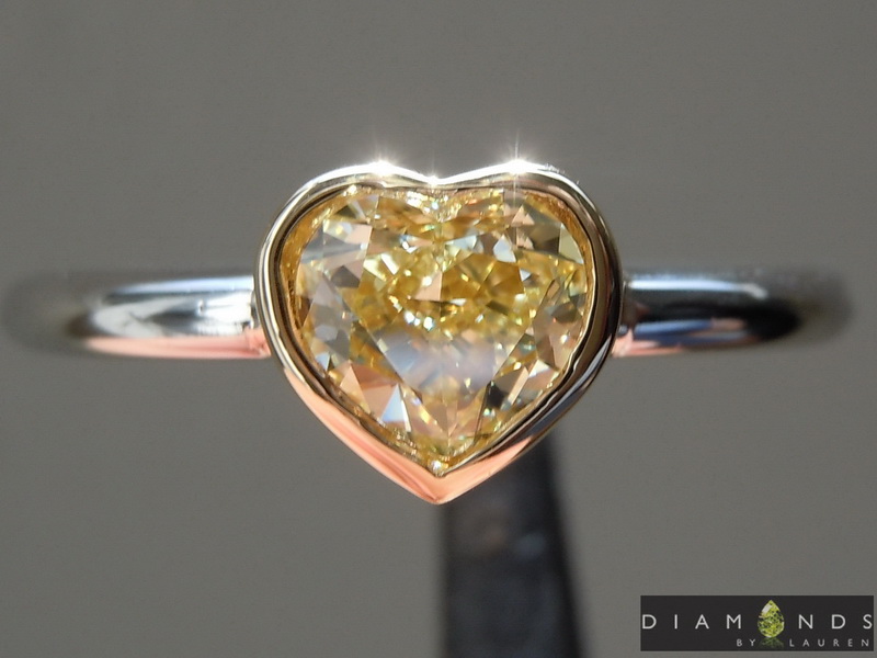 natural yellow diamond ring