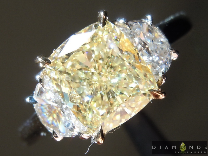SOLD.....2.17ct W-X SI1 Cushion Cut Diamond Ring R8235