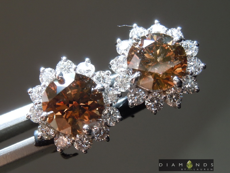 brown diamond earrings