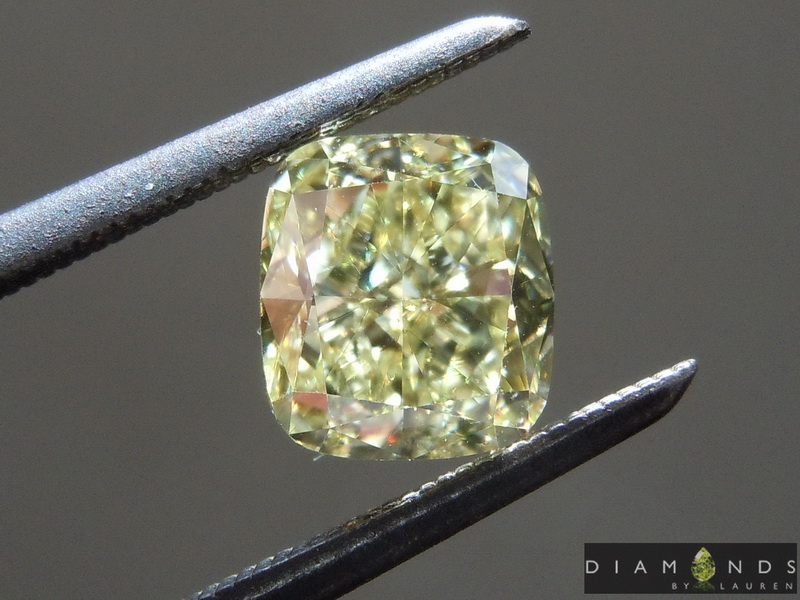 1.51ct Yellow VS2 Cushion Cut Diamond R9162