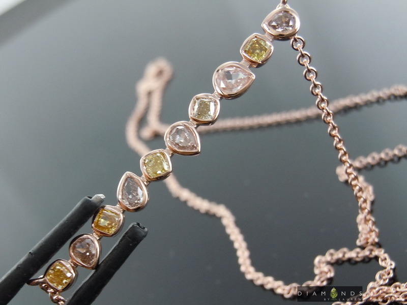 fancy color diamond necklace