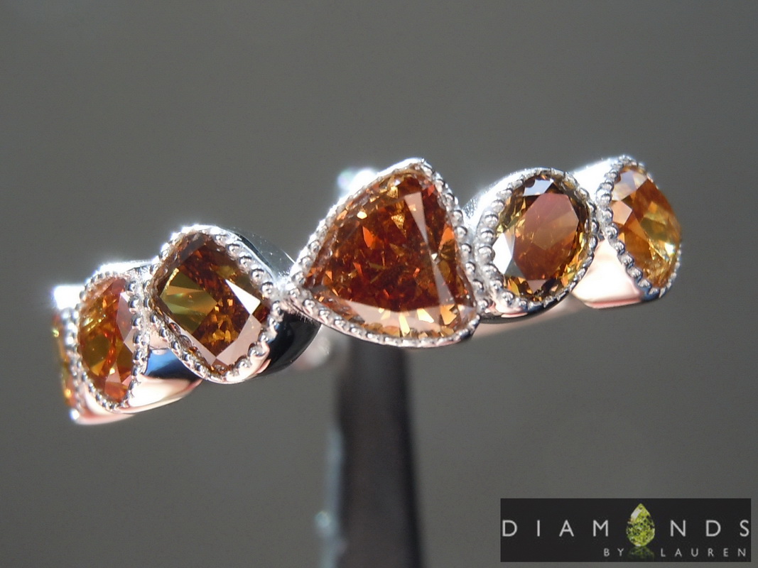 natural orange diamond ring