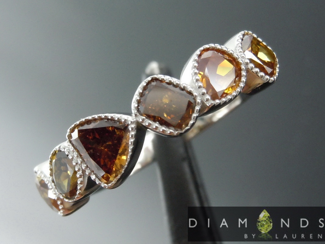 natural orange diamond ring