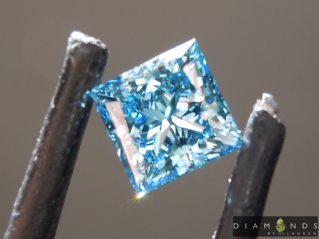 blue lab grown diamond