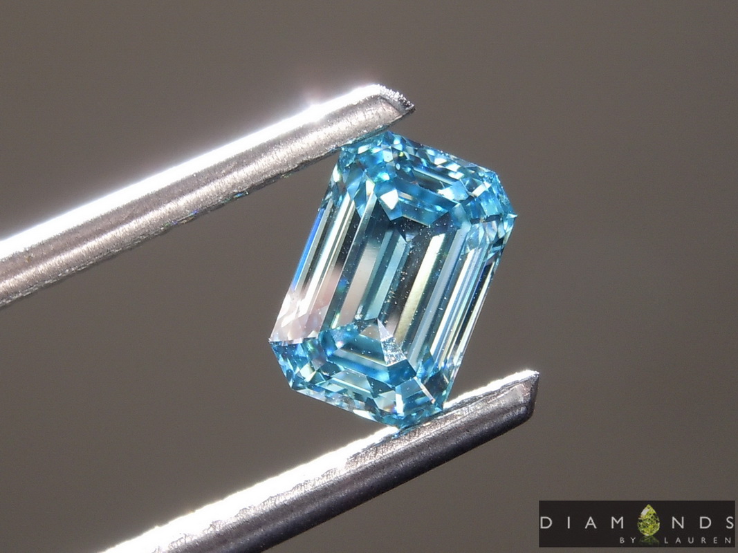 1.01ct Blue SI1 Emerald Lab Grown Diamond