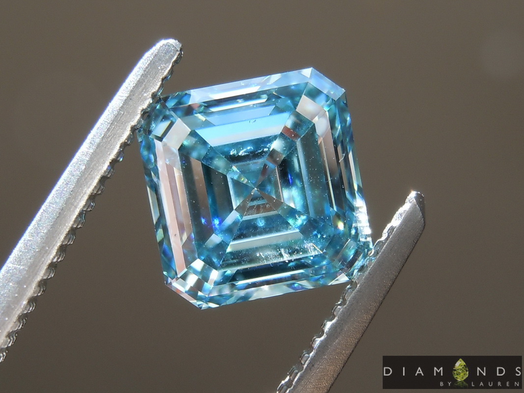 blue lab grown diamond