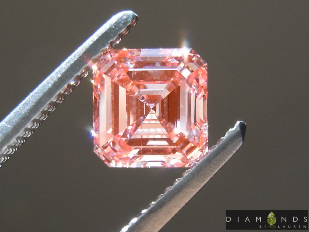 1.17ct Orangy Pink SI2 Asscher Cut Lab Grown Diamond R9439