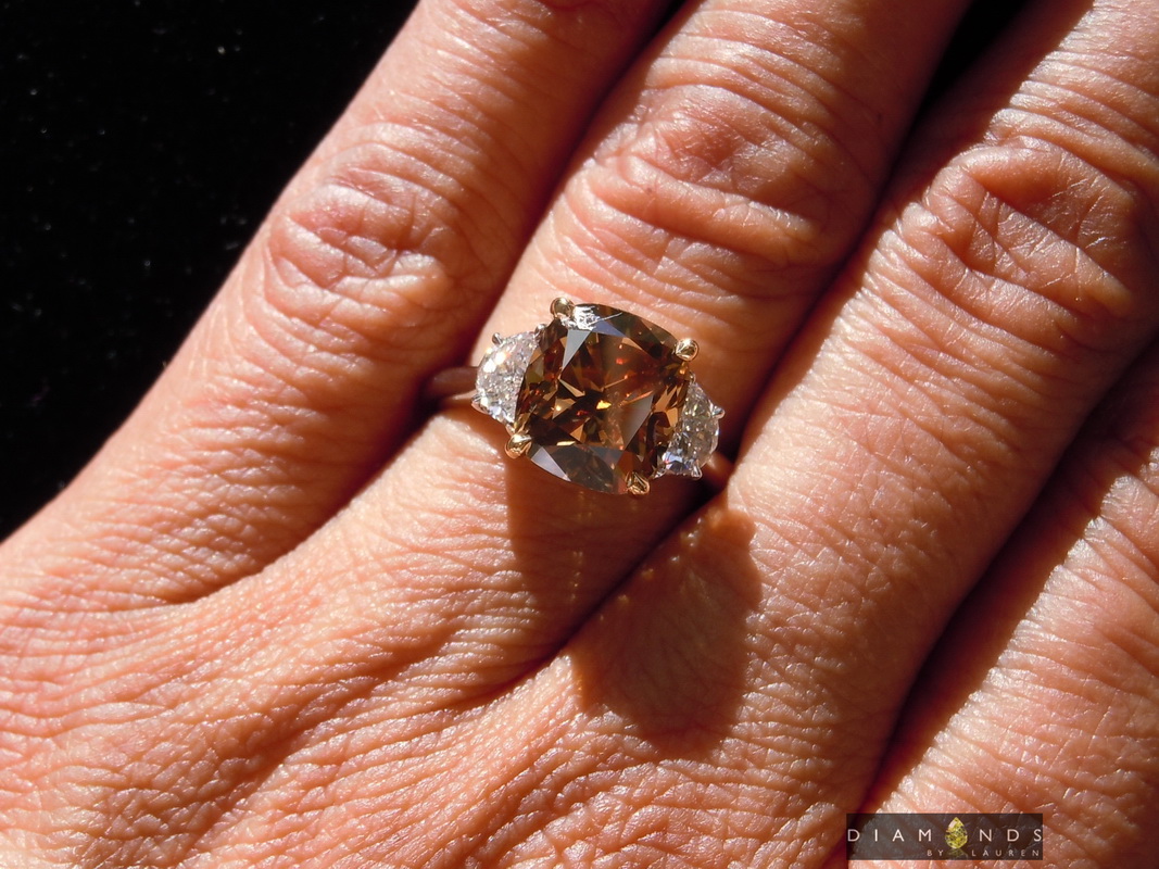 natural brown diamond ring