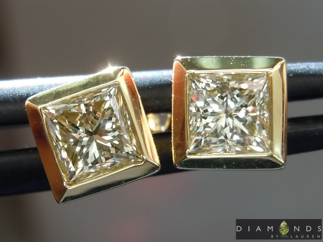 yellow diamond earrings