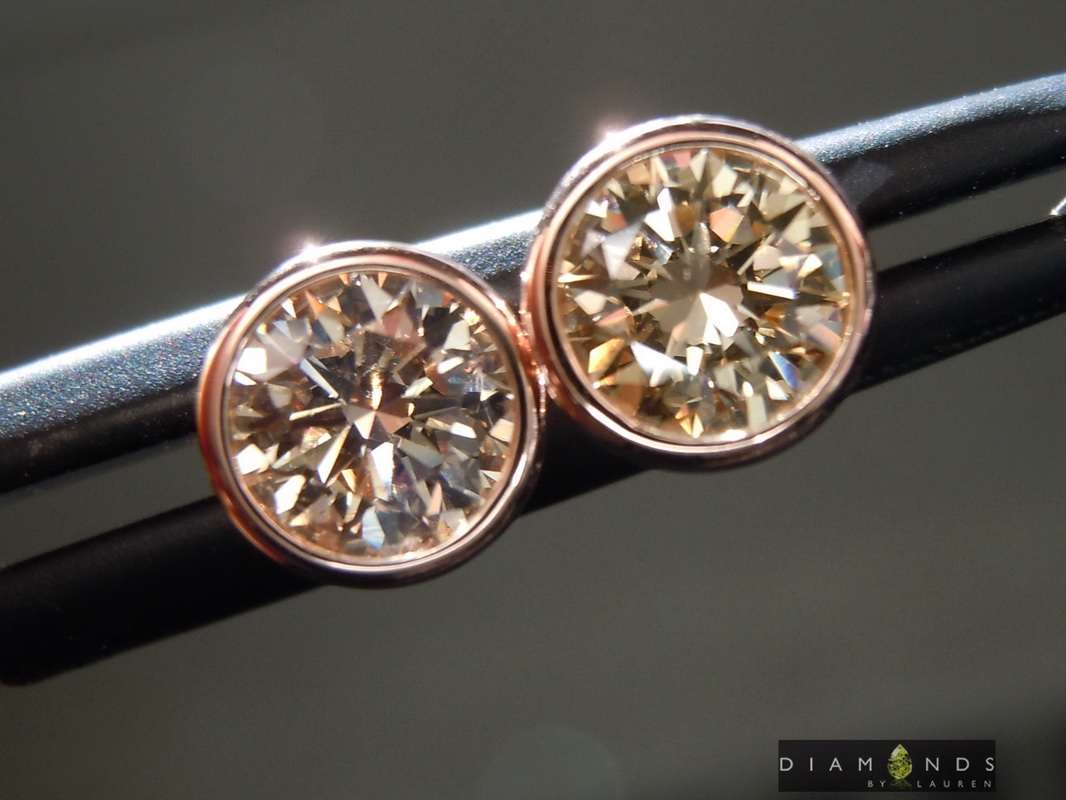 brown diamond earrings