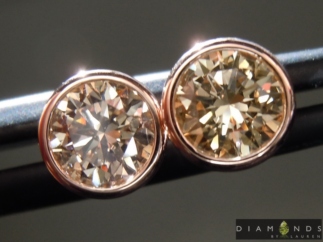 brown diamond earrings
