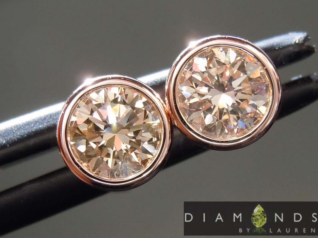 brown diamond earrings