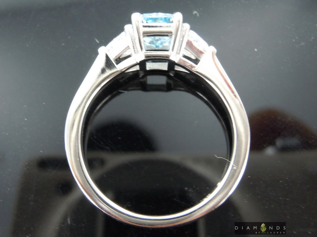 lab blue diamond ring