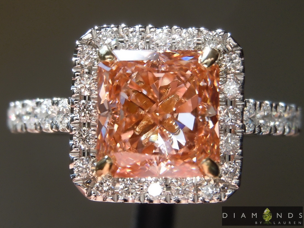lab pink diamond ring