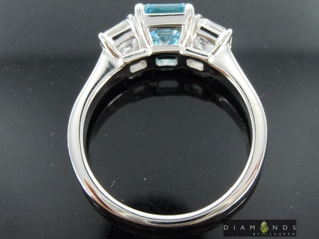 lab blue diamond ring