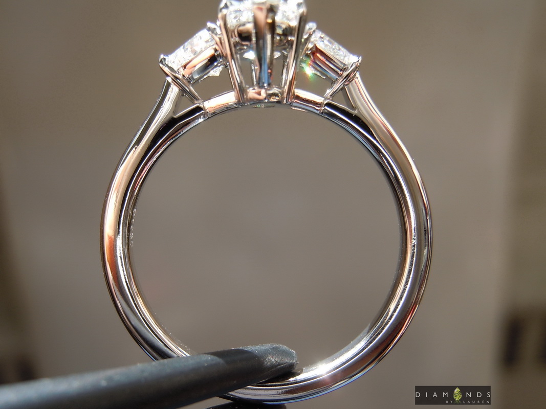 three stone lab diamond ring
