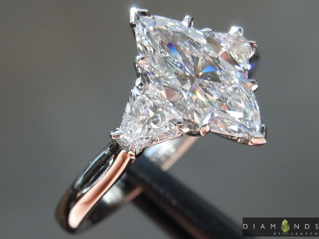 three stone lab diamond ring