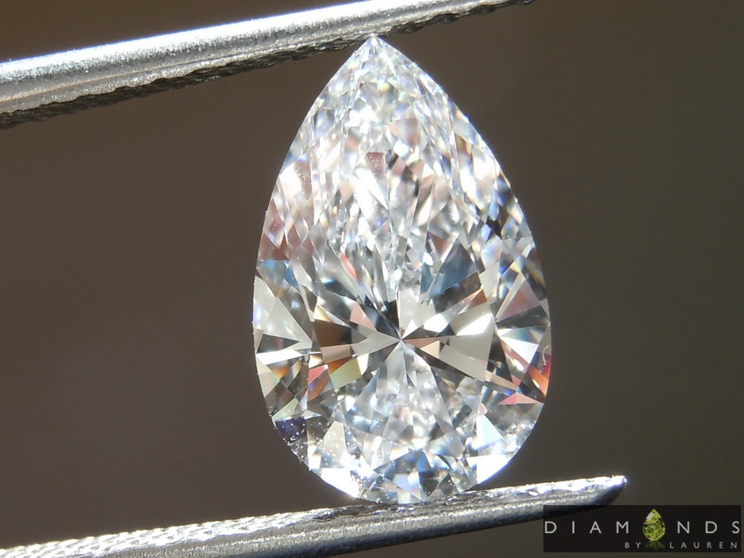 1.63ct D VVS2 Pear Shape Lab Grown Diamond R9518