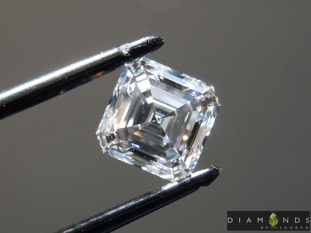 1.08ct F VS2 Asscher Cut Lab Grown Diamond R9546