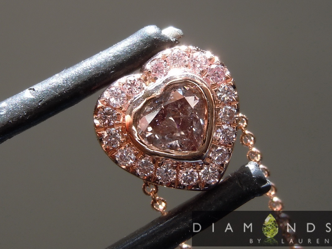 SOLD...0.28ct Purple I1 Heart Shape Diamond Pendant R9289