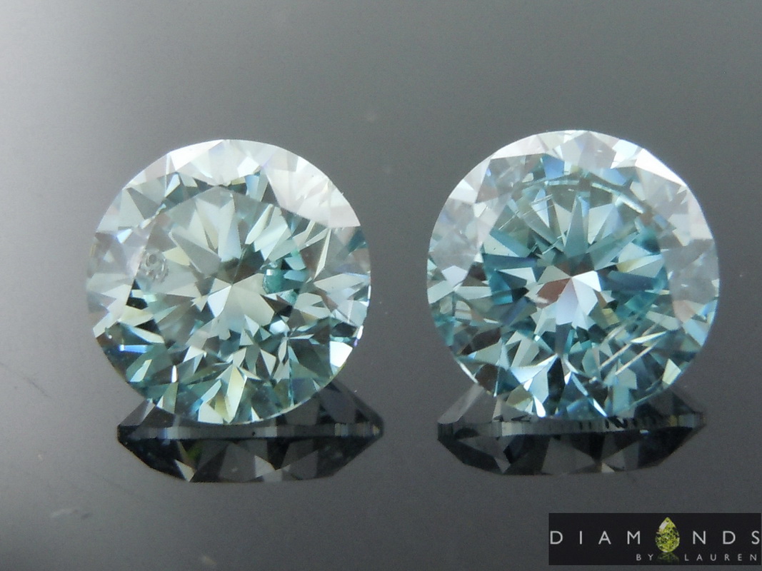 2.00ctw Blue SI2 Round Lab Grown Diamond Earrings