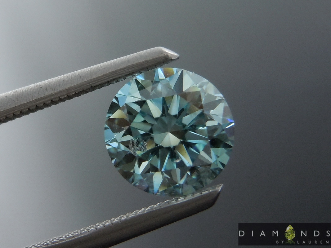 2.00ctw Blue SI2 Round Lab Grown Diamond Earrings