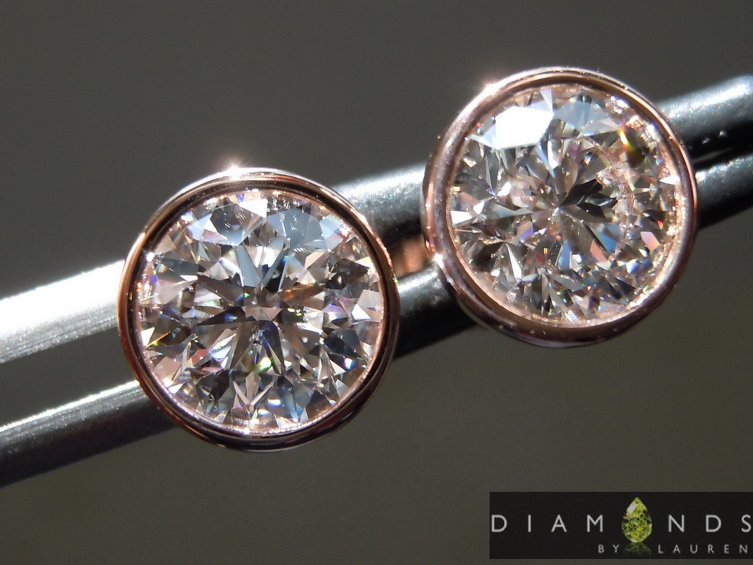 colorless lab diamond earrings