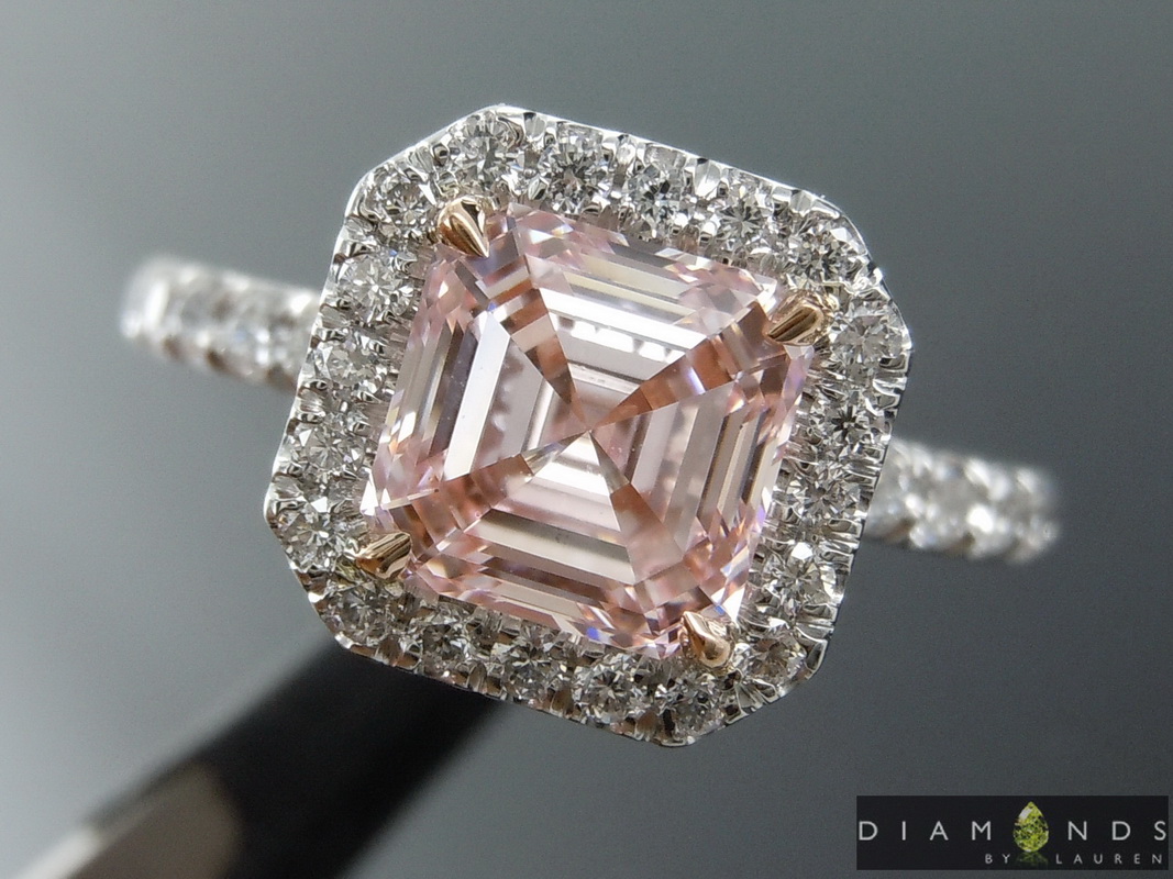 lab pink diamond ring