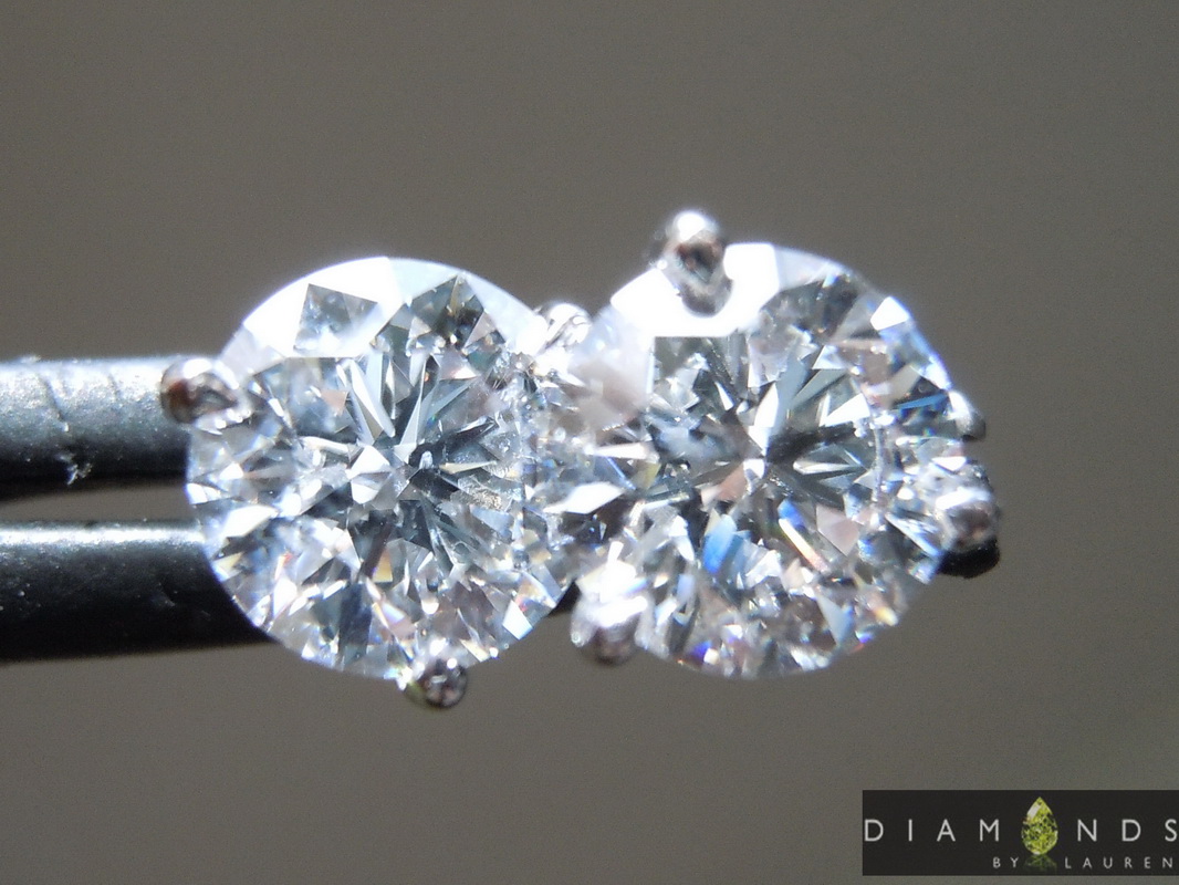 2.08ctw E SI1 Round Lab Grown Diamond Earrings