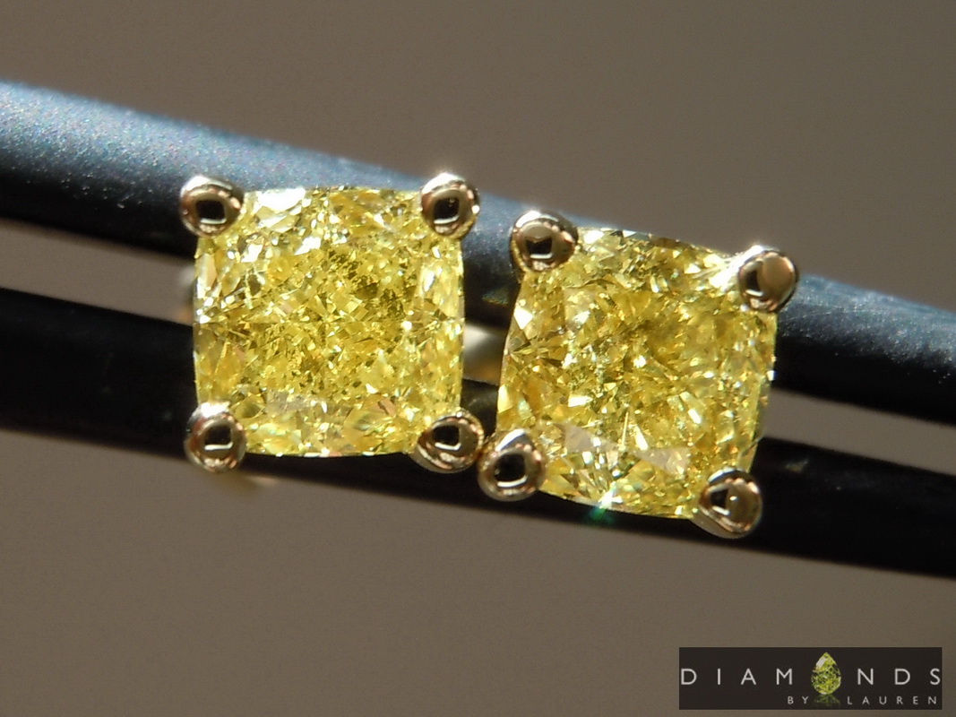 yellow diamond earrings
