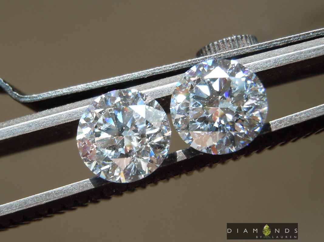 colorless lab diamond earrings