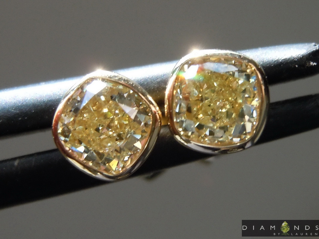 yellow diamond earrings