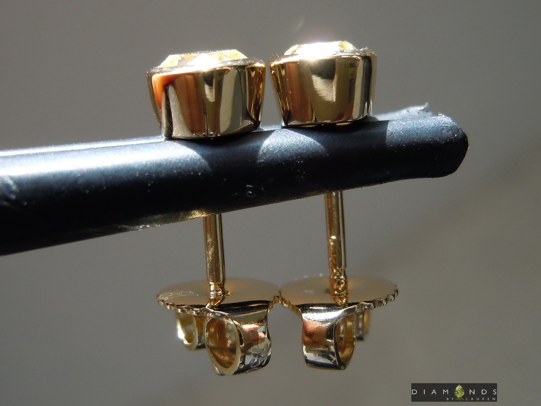 natural yellow diamond earrings